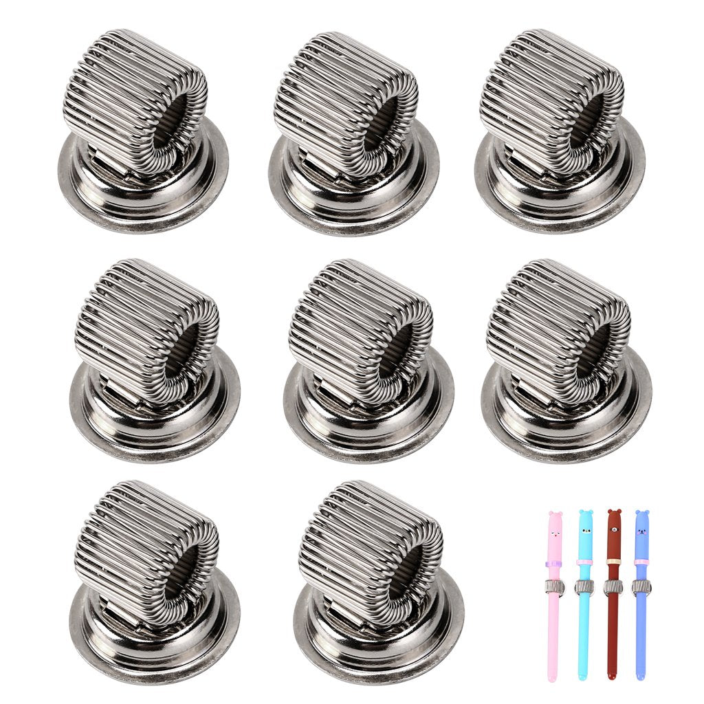 Btsky Stainless Steel Magnetic Pen Holder Clips- Magnetic Pen Clip Holder Fit Any Size Pens Magnetic Push Pins For Refrigerator
