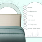 Feather & Stitch New York 1 Piece Fitted Sheet California King Size, 100% Cotton 18 Inch Extra Deep Pocket, 500 Thread Count Premium Sateen Weave, Elastic Fit Mattress Stretchable - Granite Green