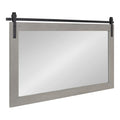 Kate and Laurel Cates Farmhouse Horizontal Wood Framed Wall Mirror, 40 x 26, Gray, Barn Door-Inspired Rustic Mirrors for Wall