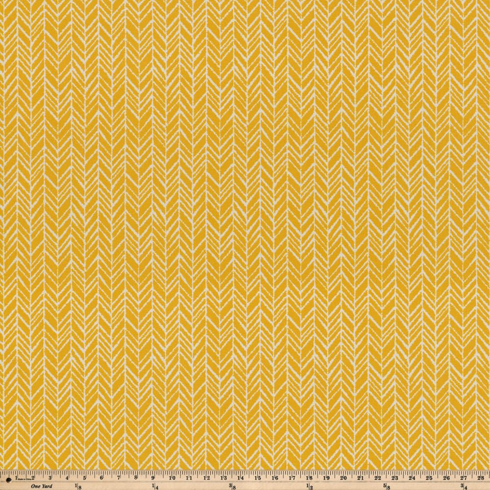 Pillow Perfect Outdoor/Indoor Herringbone Egg Yolk Round Corner Seat Cushions, 18.5' X 15.5', Yellow, 2 Count