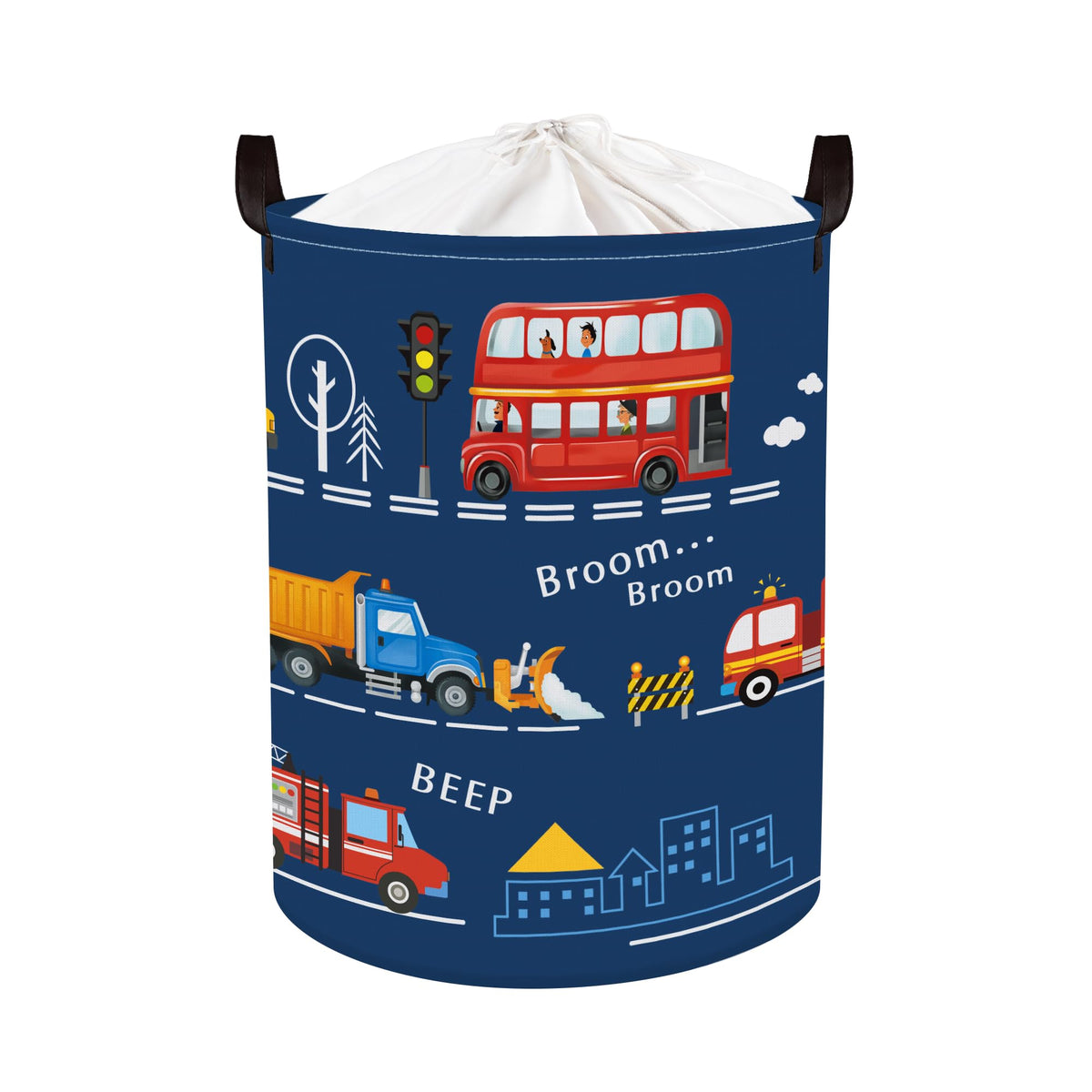 HUUMONSS Cars Laundry Hamper Cartoon Vehicle Large Storage Basket Collapsible Parents Organizer Boy Toy Clothes Bins for Bedroom