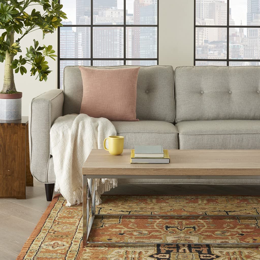 HomeRoots 100% Cotton Blush Solid Woven Throw Pillow