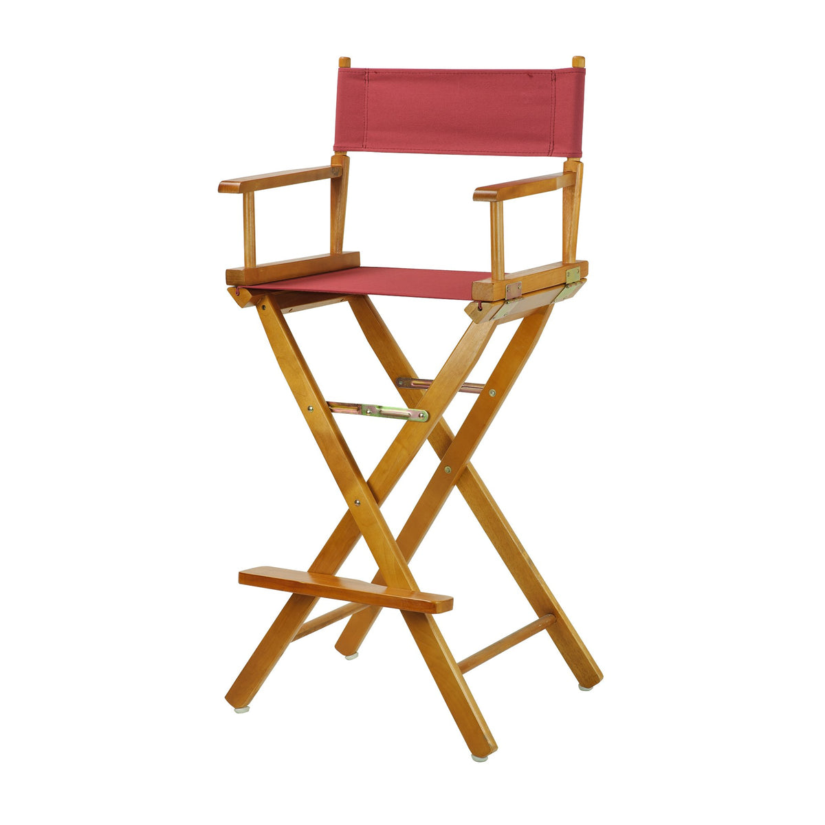 Casual Home 30&quot; Director'S Chair Honey Oak Frame-With Burgundy Canvas, Bar Height