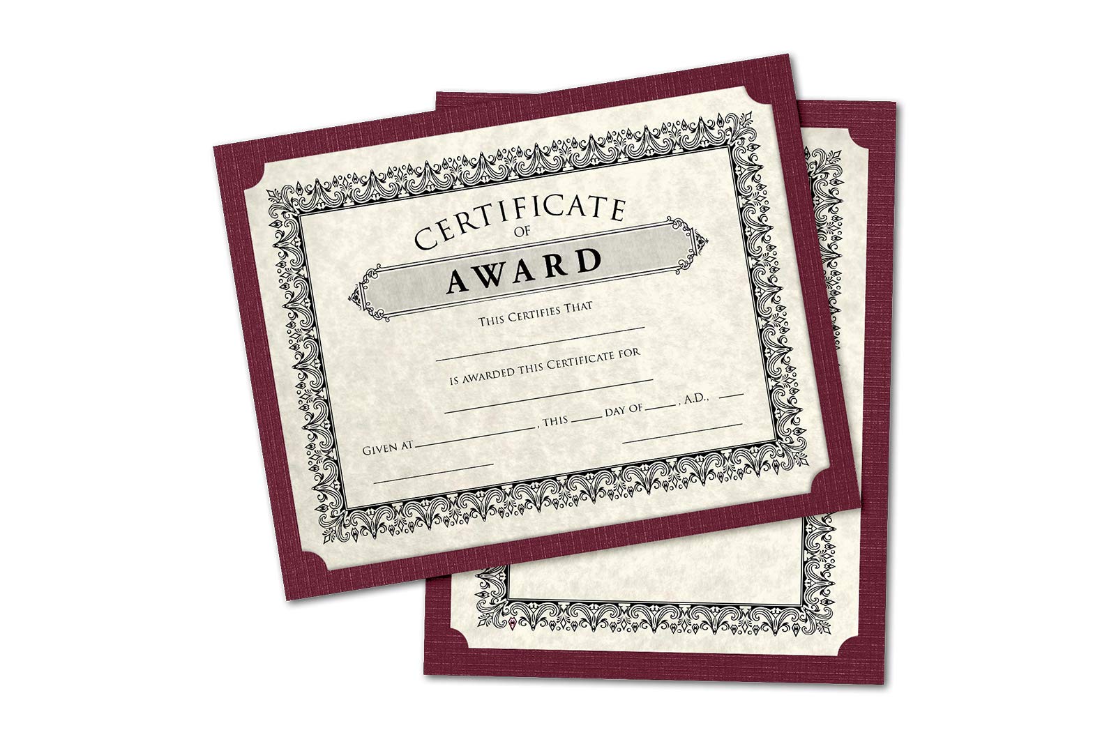 Luxpaper 9.5' X 12' Single Certificate Holders | Burgundy Linen | 100Lb. Cover | 25 Qty