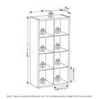 Furinno Cubicle Open Back Decorative Cube Storage Organizer, 8-Cube, Dark Oak