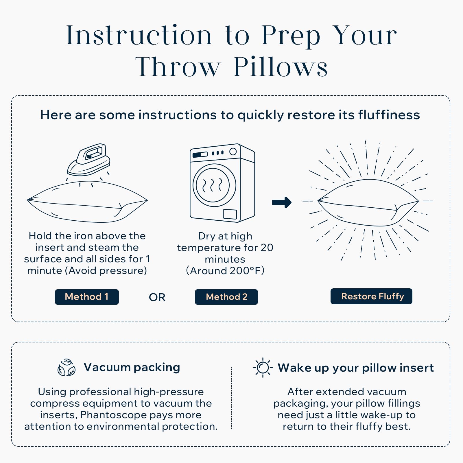 Phantoscope Pillow Inserts, 100% Virgin Fiber Hypoallergenic Polyester Throw Pillow Inserts, Square Pillows For Couch, Sofa, Bed, 12X20 Inch (Pack Of 2)
