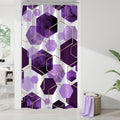 Litabel Modern Small Stall Shower Curtain For Bathroom, Purple Geometric Art Decor Waterproof Bath Curtain, Abstract Fabric Show