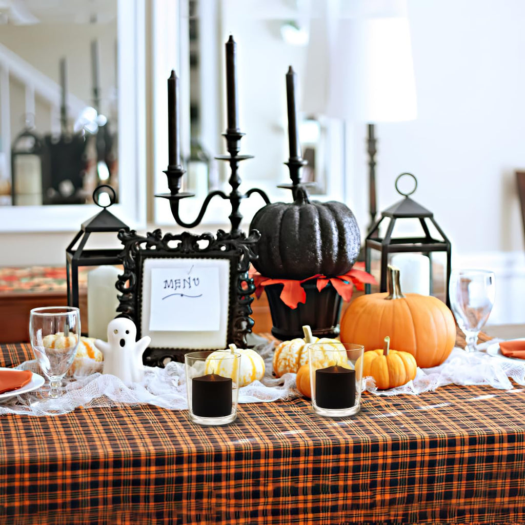 10 Hour Black Votive Candles For Weddings Party Halloween And Emergency, Set Of 36 Unscented Bulk Candles For Restaurants And Ho