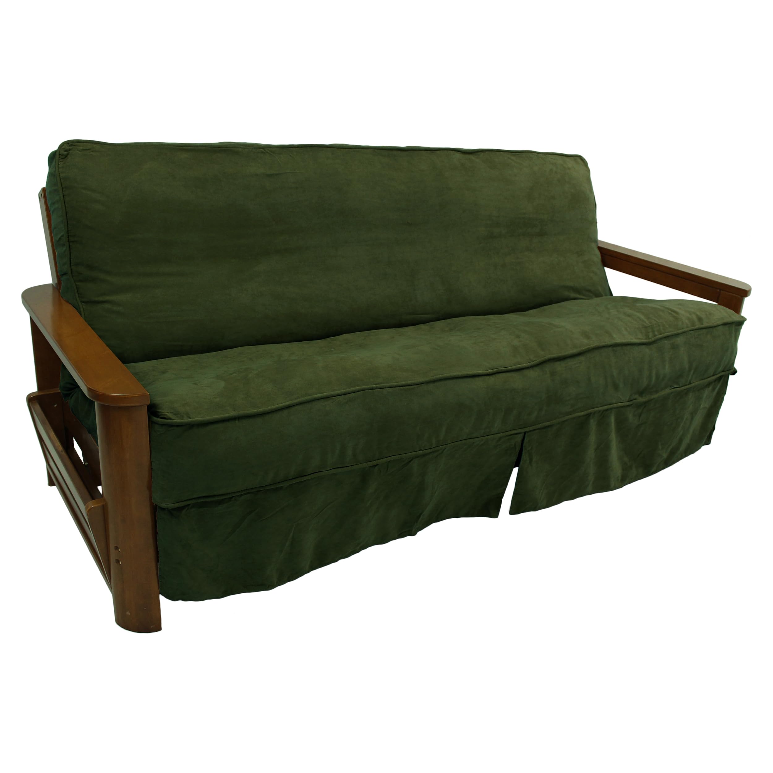 Blazing Needles Solid Microsuede Double Corded 8&quot; to 9&quot; Futon Slipcover, Full, Hunter Green