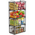 4 Pack Foldable Wire Basket for Pantry Organizers and Storage