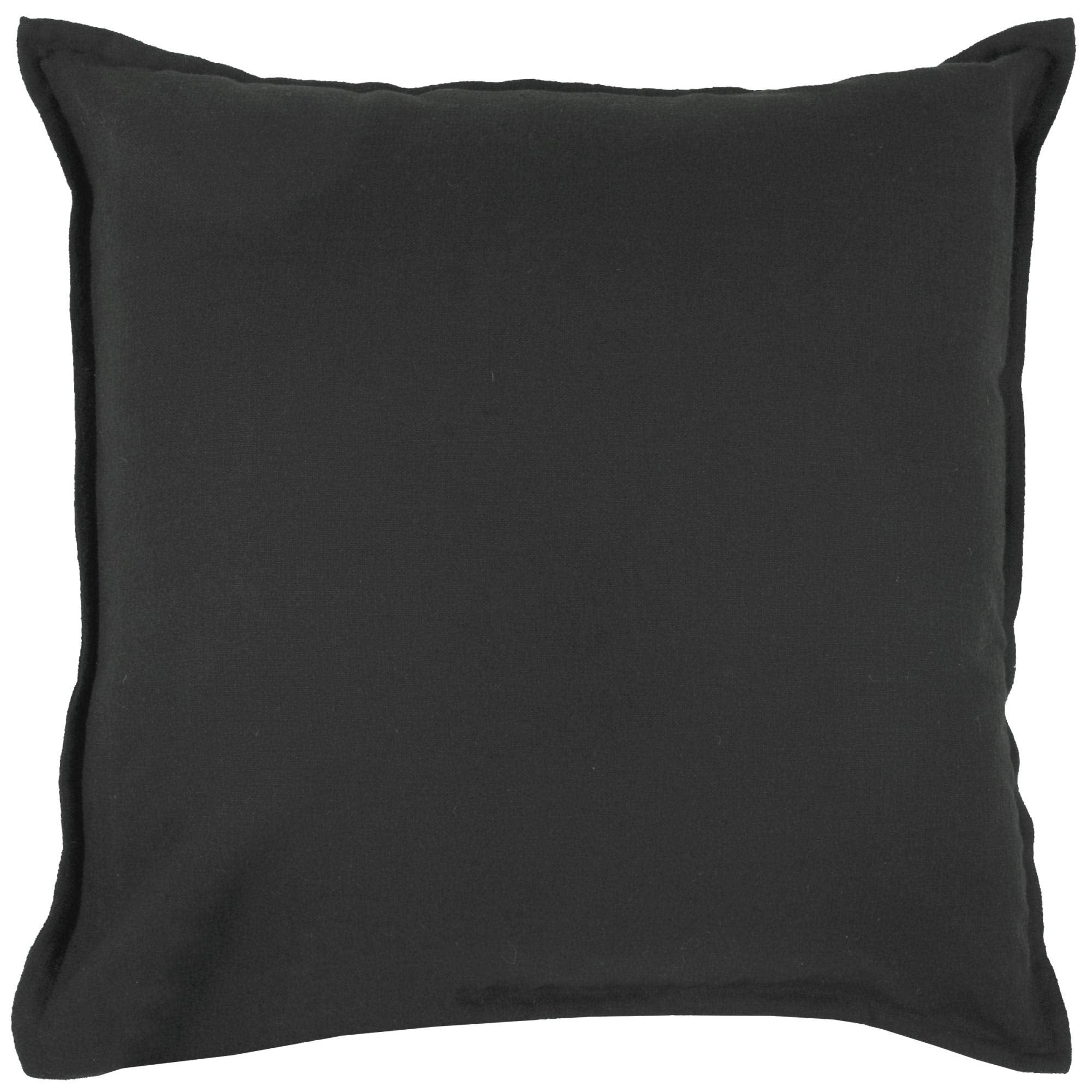 Rizzy Home | T3427C | Poly Fill Decorative Pillow | 20"x20" Light Blue/Black/Black Solid
