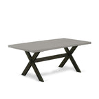 East West Furniture X-Style 6 Piece Set Contains A Rectangle Dining Room Table And 4 Light Sable Linen Fabric Parson Chairs With A Bench, 40X72 Inch, Multi-Color