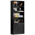 IRONCK Industrial Bookshelves and Bookcases with Doors Floor Standing 6 Shelf Display Storage Shelves 70 in Tall Bookcase for Ho