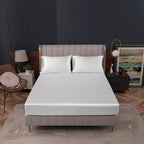 Homiest White Satin Fitted Sheet Twin Size Fitted Bed Sheet, Deep Pocket Fitted Sheet Only, Luxury & Ultra Soft Bedding Fitted Sheet Single Bottom Bed Sheets Sold Separately