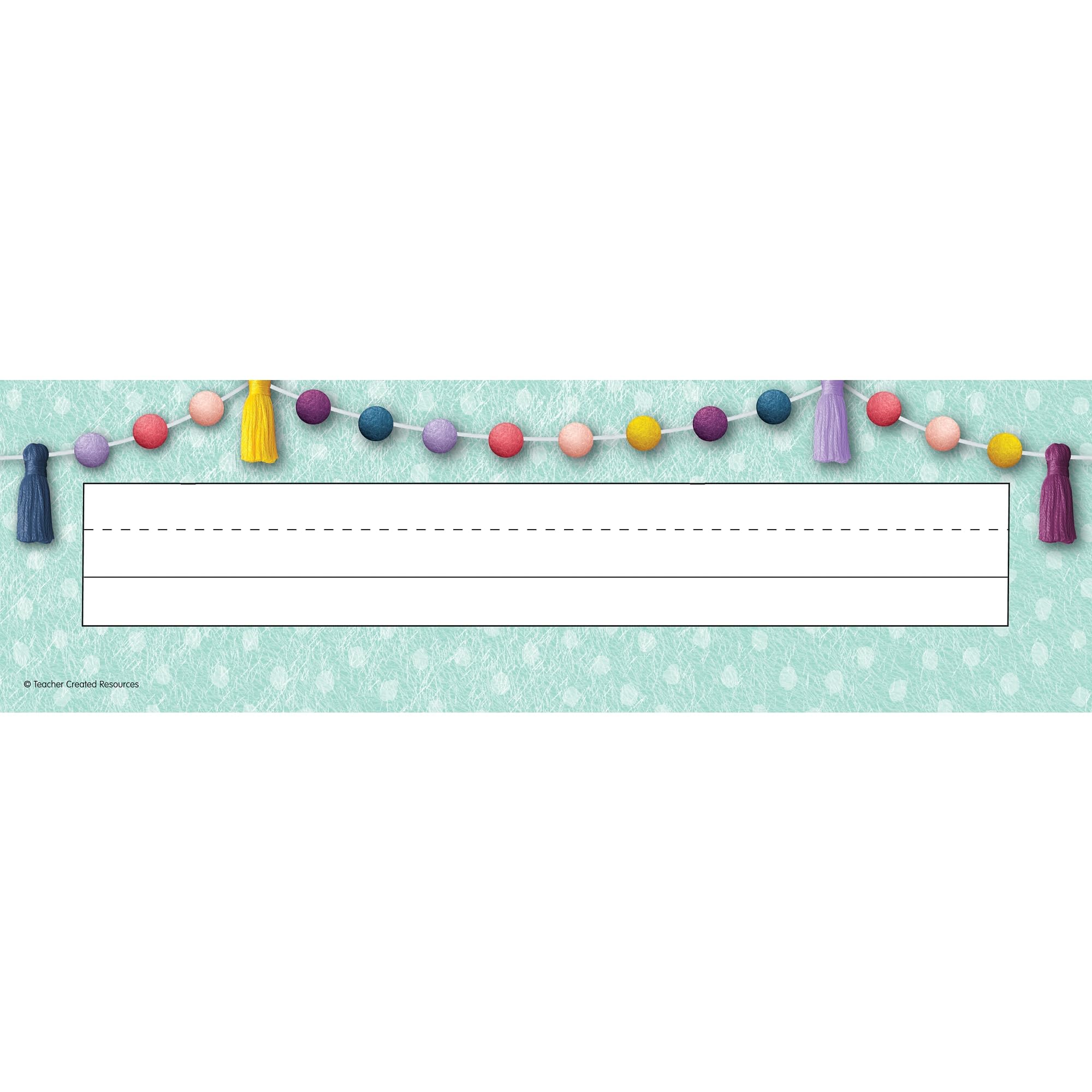 Teacher Created Resources Flat Name Plates, 3-1/2' X 11-1/2', Oh Happy Day, Pack Of 36 Name Plates