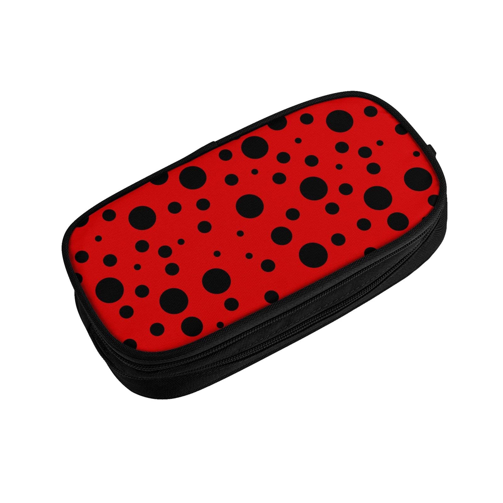 Yetta Yang Ladybug Black And Red Polka Dot Pencil Box Case For Pen Holders Office Supplies Big Capacity Large