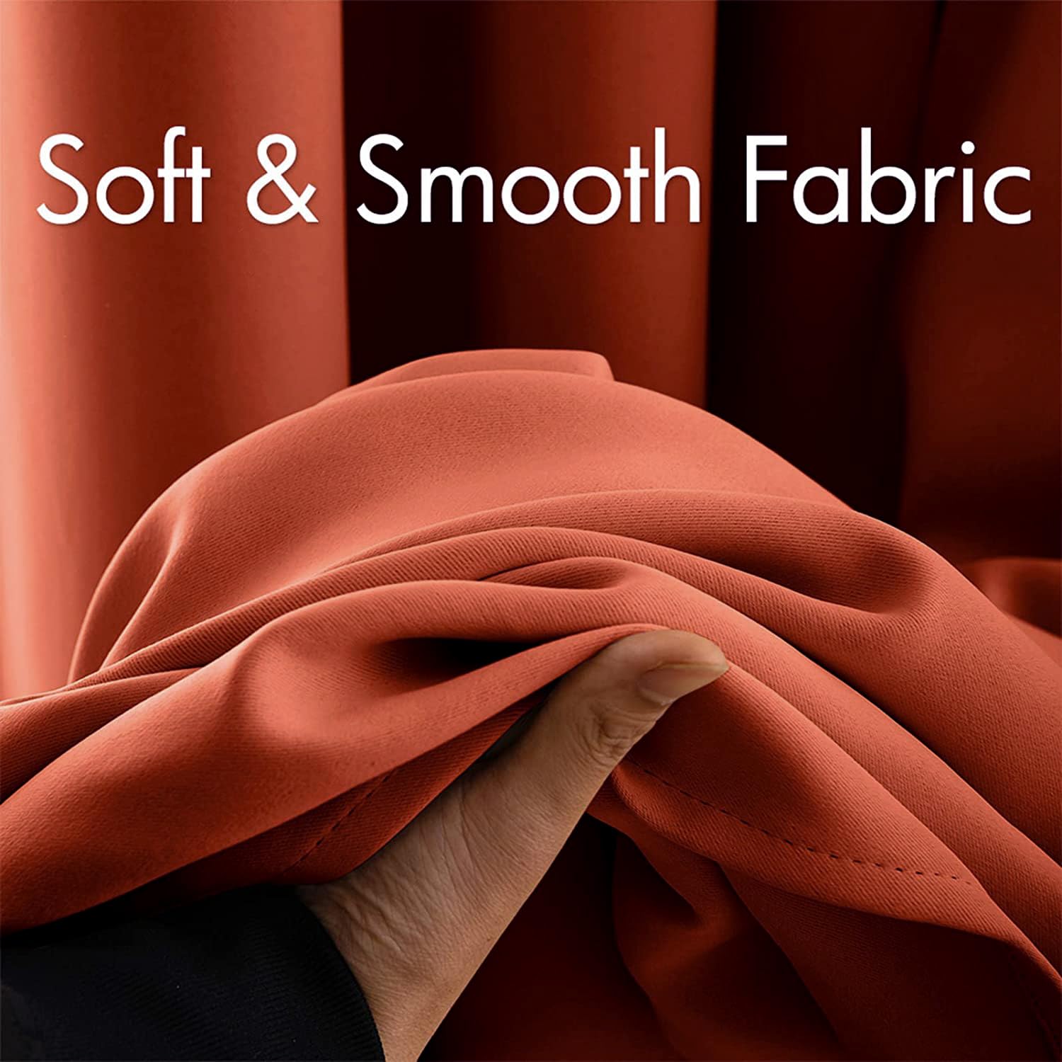 Miulee 90' Long Room Darkening Curtains Thermal Insulated Rust Terracotta Drapes Window Treatment Set Grommet Top Light Blocking Blackout Curtain For Fall Living Room/Bedroom 2 Panels Burnt Orange