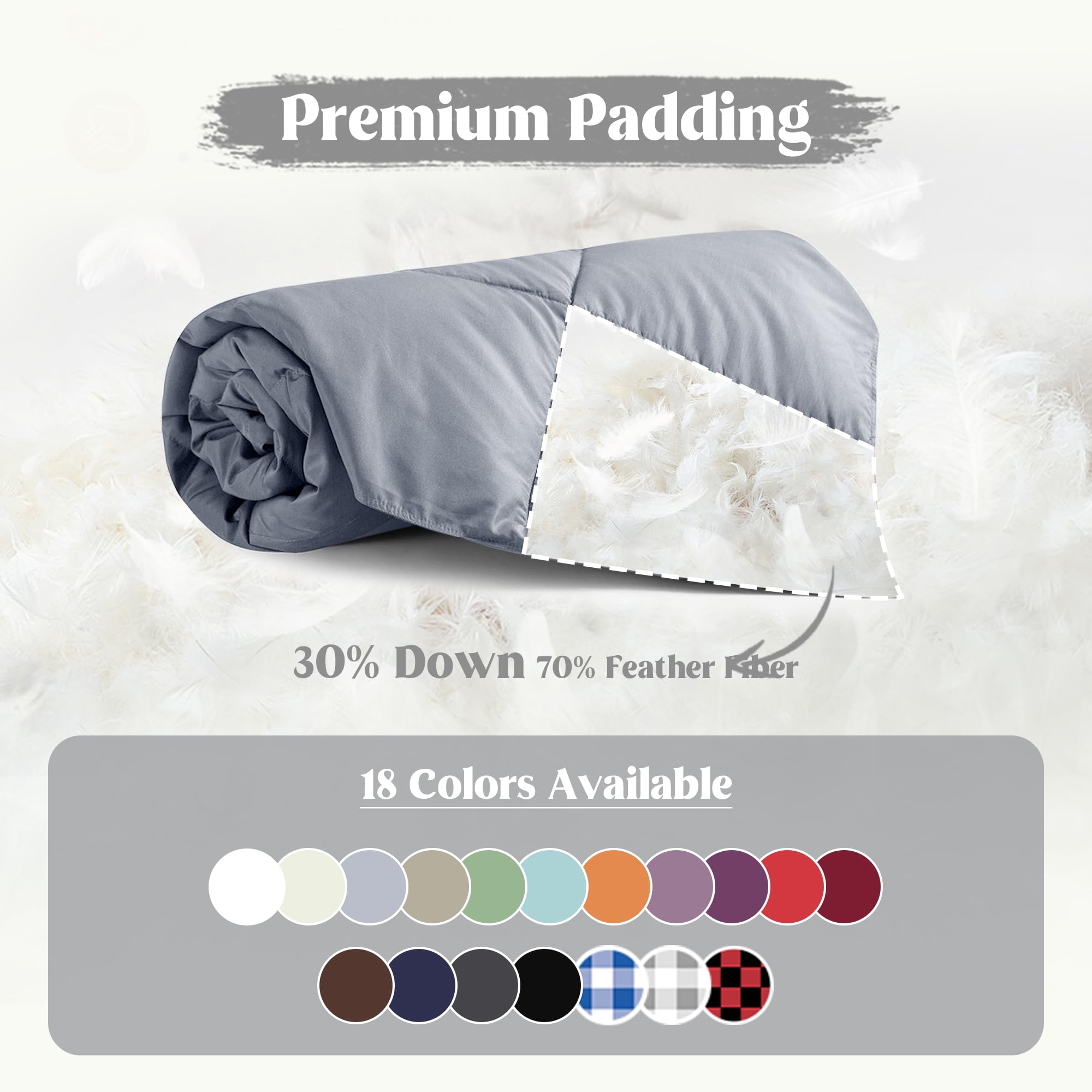 Puredown Soft Feather Down Throw Blanket Lightweight Packable Couch Throw For Indoor And Outdoor Use, 50''X70'', Sliver Gray