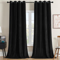 Joydeco Black Velvet Curtains 72 Inches Long, Luxury Grommet Blackout Curtain 2 Panels, Thermal Insulated Privacy Room Darkening