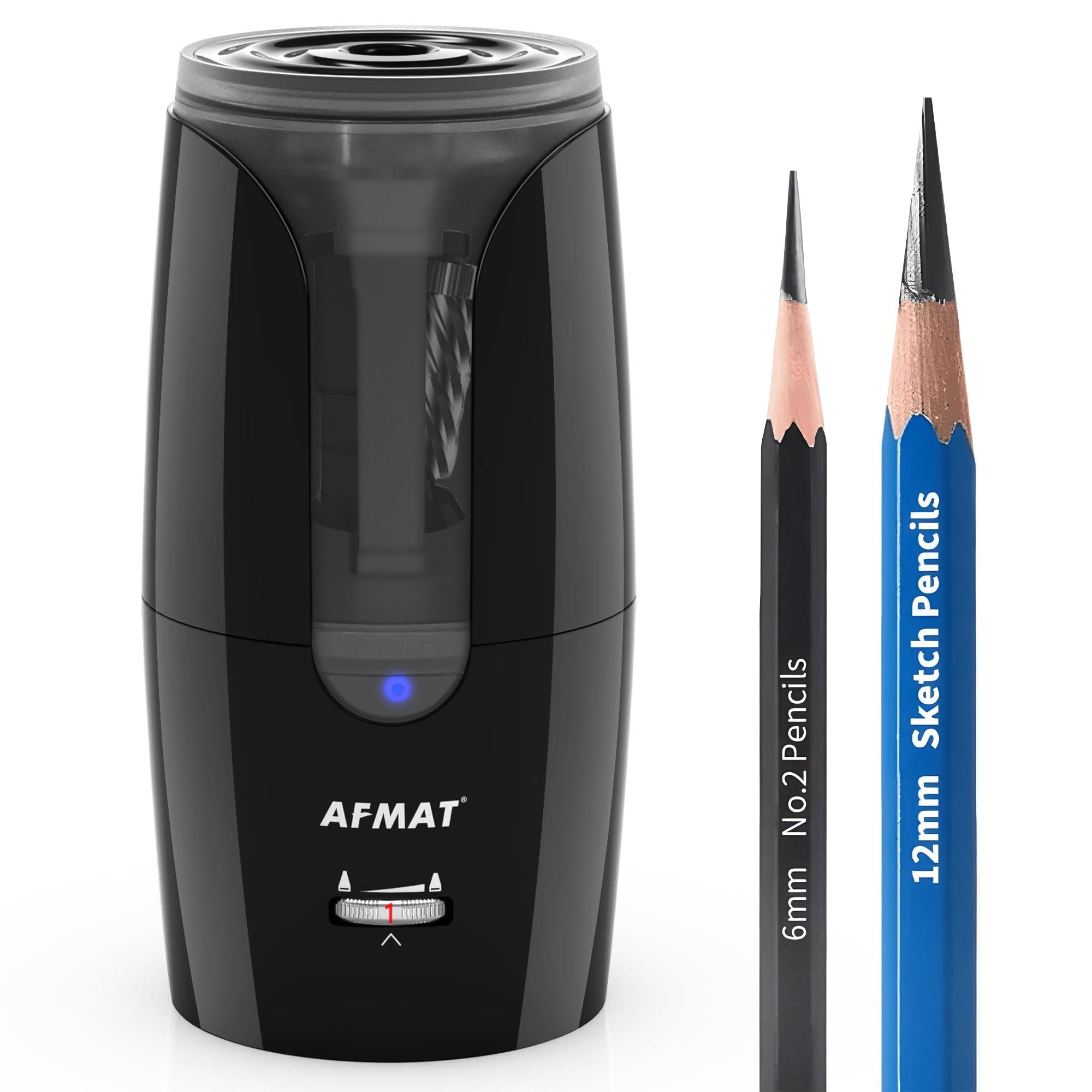 Afmat Electric Long Point Pencil Sharpener For Artist, Fast Sharpen & Auto Stop, 8-17Mm Super Long Point, Rechargeable Artist Pe