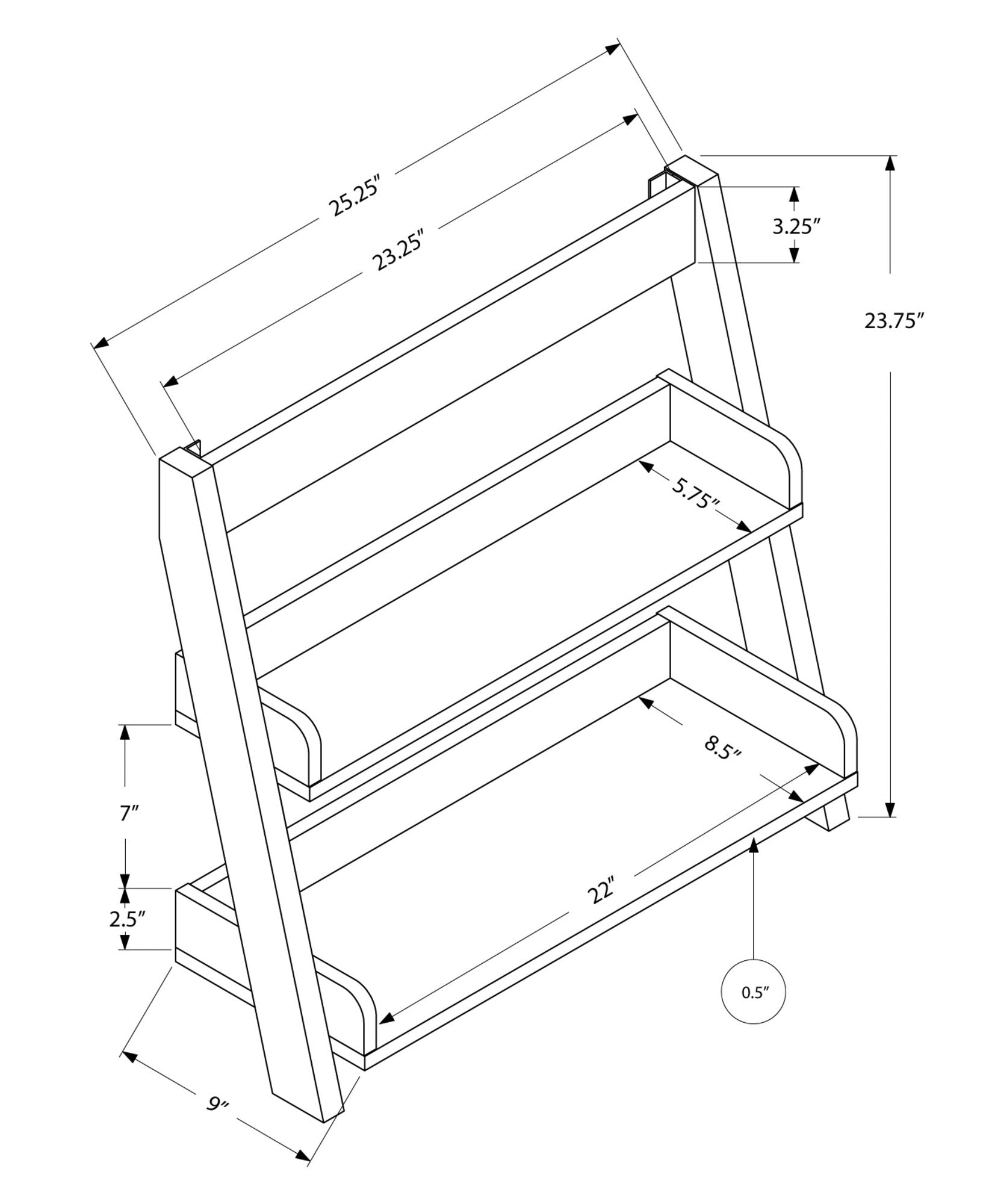 Monarch Specialties Cappuccino Wall Mount Shelf, 24-Inch