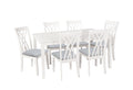 Powell Furniture Linon Maggie Seven Piece Wood Dining Set in White