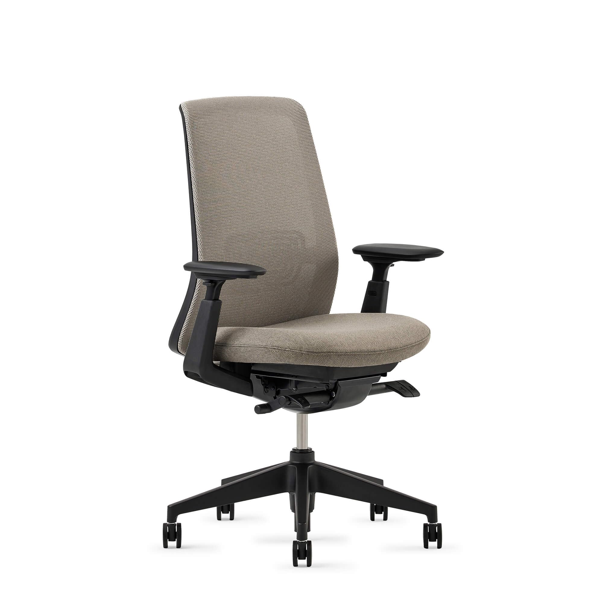 Haworth Soji Office Chair with Ergonomic Adjustments and Lumbar Support, Flexible Mesh Back (Clay)