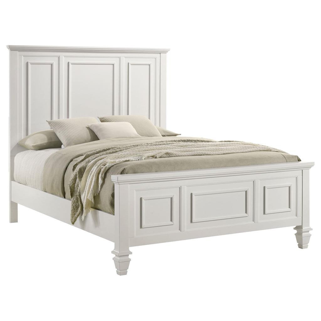 Coaster Home Furnishings Sandy Beach Coastal Wood Queen Size Panel Bed Frame 63-inch Headboard Cream White 201301Q