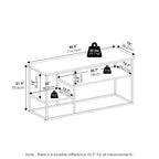 Furinno Moretti Modern Lifestyle TV Stand for TV up to 50 Inch, Solid White/White