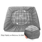 EASELAND King Size Pillow Top Mattress Pad Cooling Mattress Topper Microfiber Light Grey 78x80 Inches