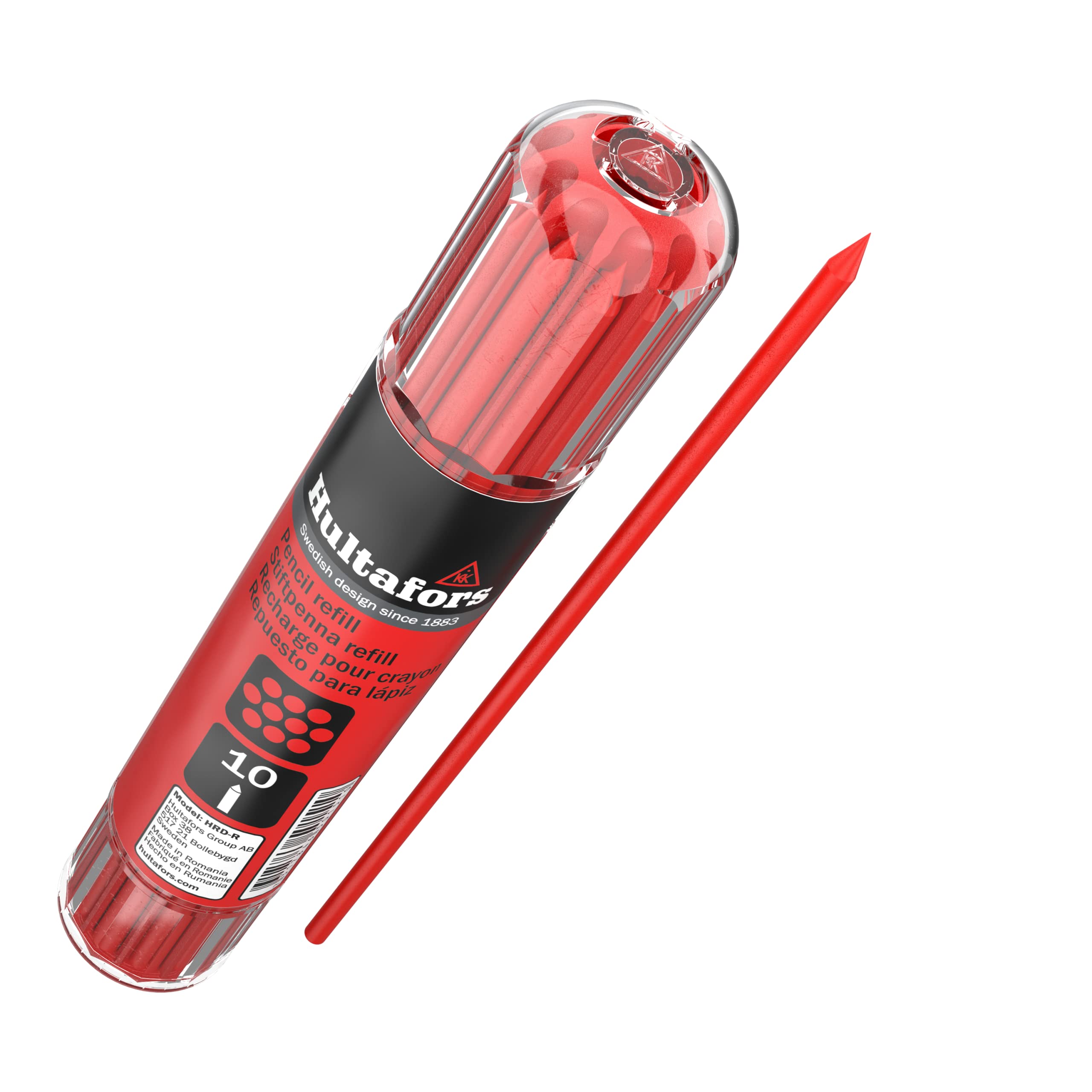 Hultafors Tools 650150 Dry Marker Refills Hrd, Heavy Duty, Multi-Purpose, Red, 10 Leads*