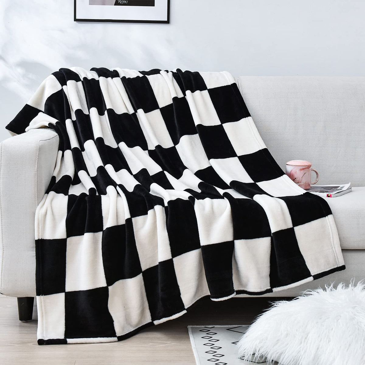 Vessia Brown Cow Printed Throw Blanket For Couch, Black And Brown Cow Pattern Blanket For Adults And Kids, Comfy Cozy Lightweigh