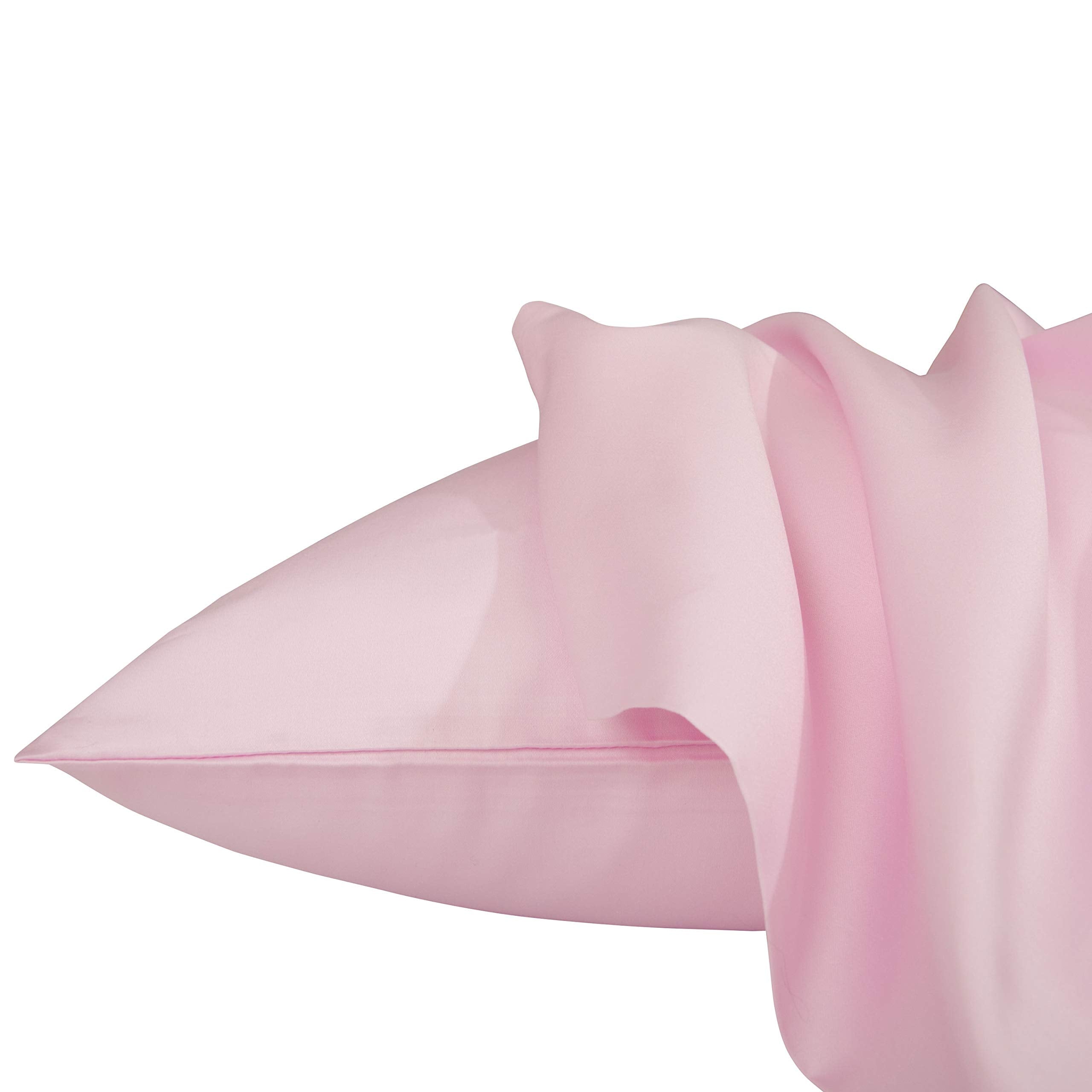 Ntbay 500 Thread Count 100% Egyptian Cotton King Pillowcases, Super Soft And Breathable Envelope Closure Pillow Cases, 20X36 Inches, Pink