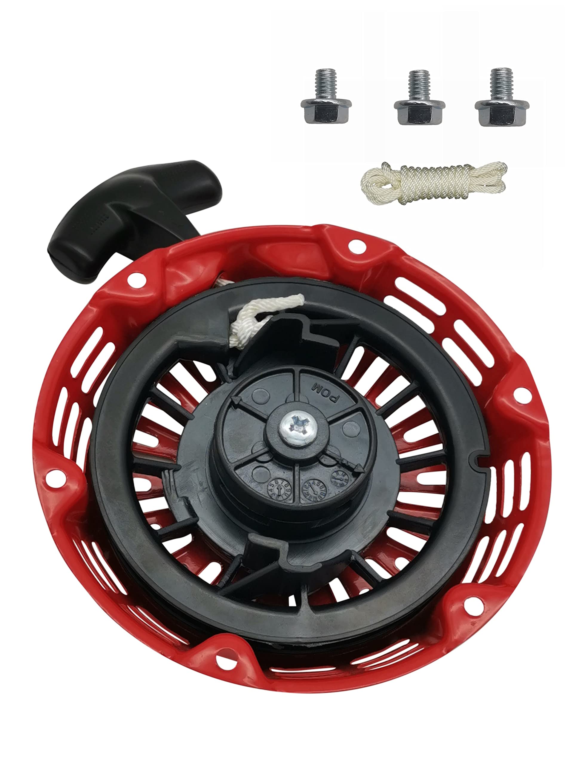 Gx160 Pull Start Assembly W/Recoil Starter Rope For Honda Gx200 Gx120 Pull Cord Replacement Red 28400-Z0T-003Zb 28400-Zh8-023Zb