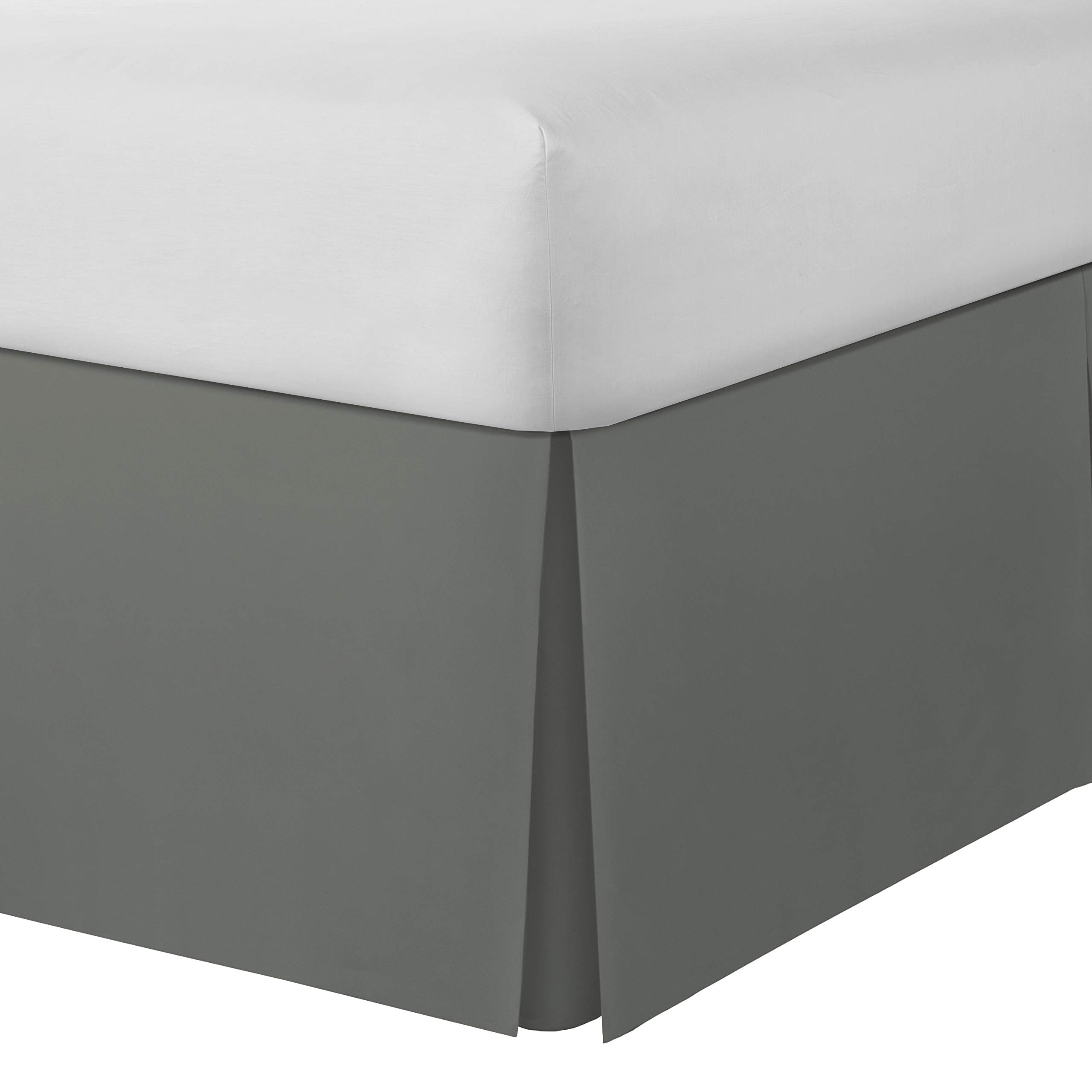 Spacemaker Extra-Long 21'' Drop Length Bed Skirt, Twin, Silver