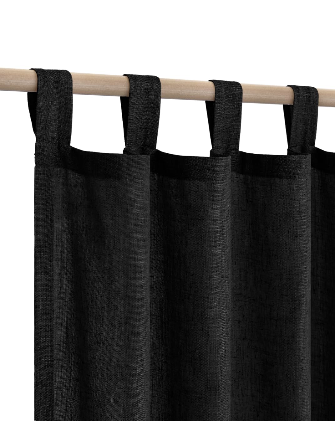 Koufall Blacktab Top Linen Blend Curtains For Living Room 52 By 63