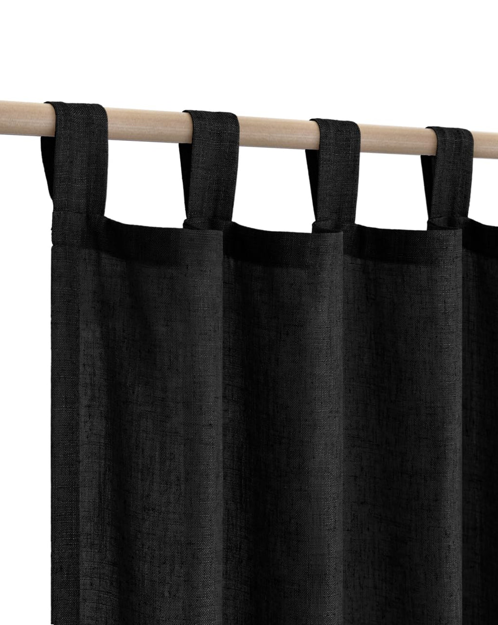 Koufall Black Curtains 96 Inches Long For Living Room,Sheer Linen Boho Canopy Bed Curtains For Bed