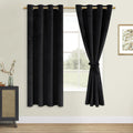 DWCN Velvet Blackout Curtain Panels - Black Grommet Top Tieable Thermal Insulated Bundleable Window Treatment Set Home Decor Mod
