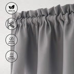 Hiasan Valance Curtains For Kitchen Blackout Thermal Insulated Solid Window Curtain Valance, Grey, 42 X 12 Inches, 1 Panel