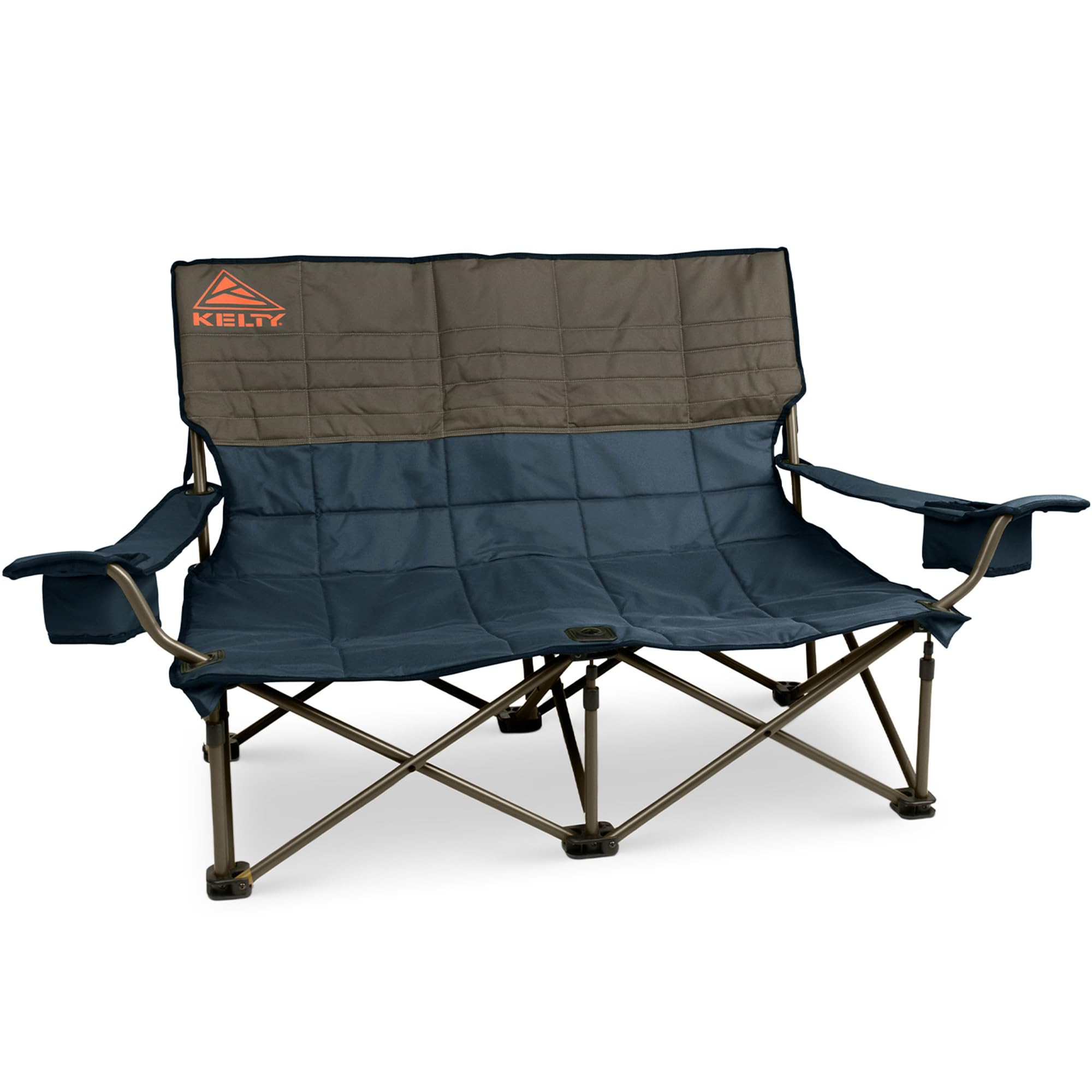 Kelty Low Loveseat Oversized 2-Person Heavy Duty Folding Camp Chair, Double Seat for Soccer Games, Tailgating, Beach Days (Low H