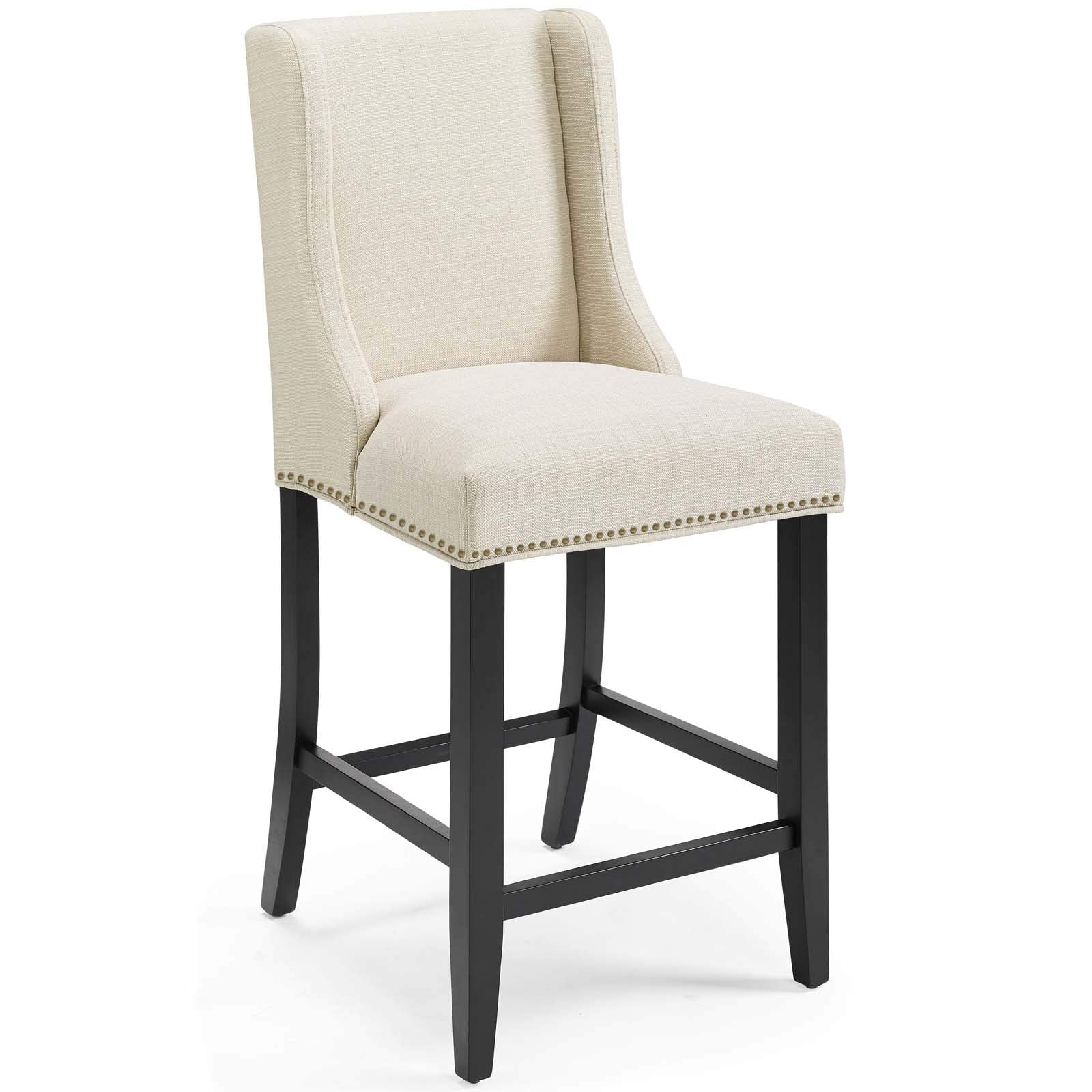 Modway Baron Fabric Upholstered Dining Counter-Height Bar Stool In Beige