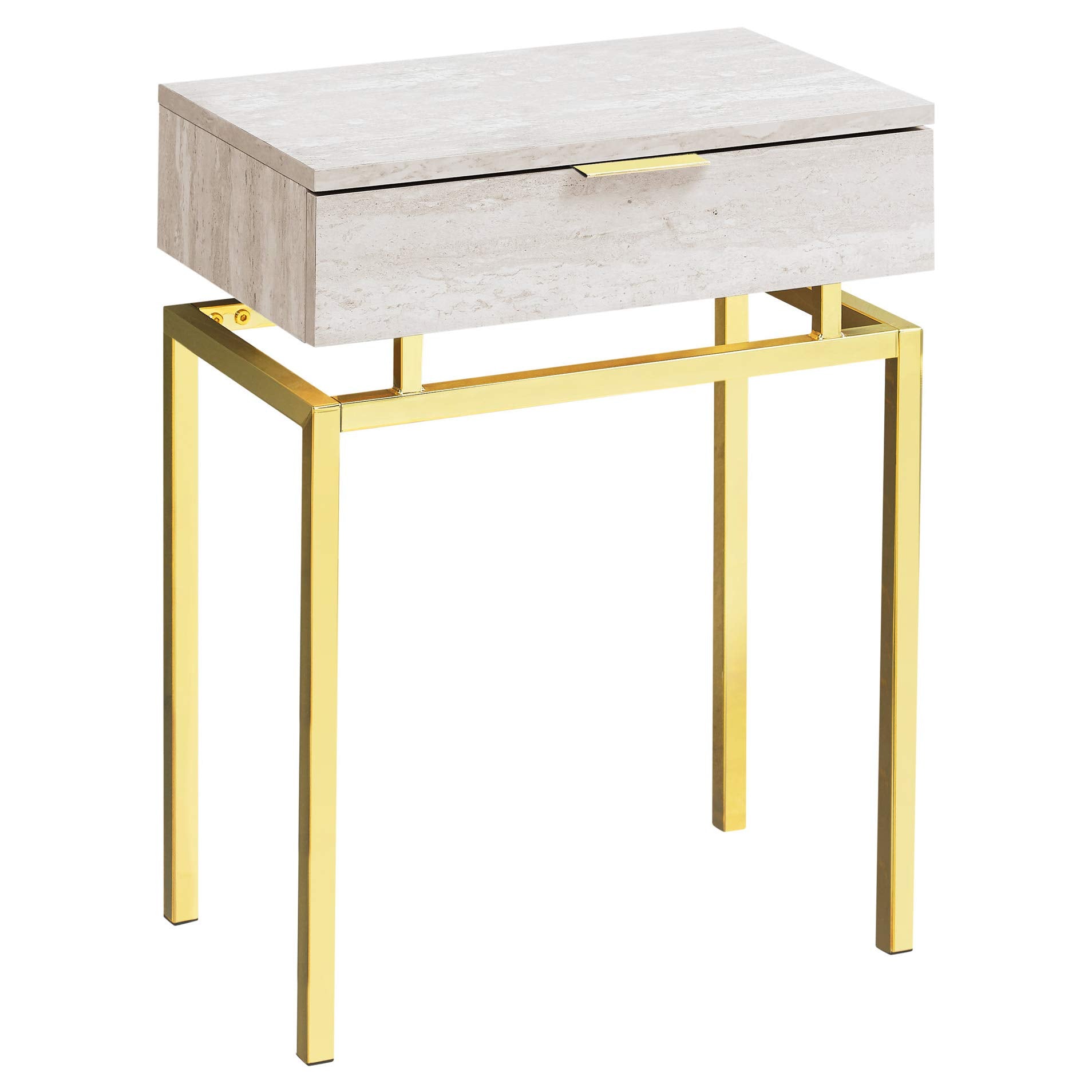 Monarch Specialties I Accent, END Table, Night Stand, BEIGE