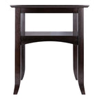 Ergode Wood Camden End Table - Coffee Finish, Solid Wood Construction, Stylish Flared Legs, Lower Shelf for Storage, Easy Assembly - 22.4' W x 17.3' D x 25.9' H