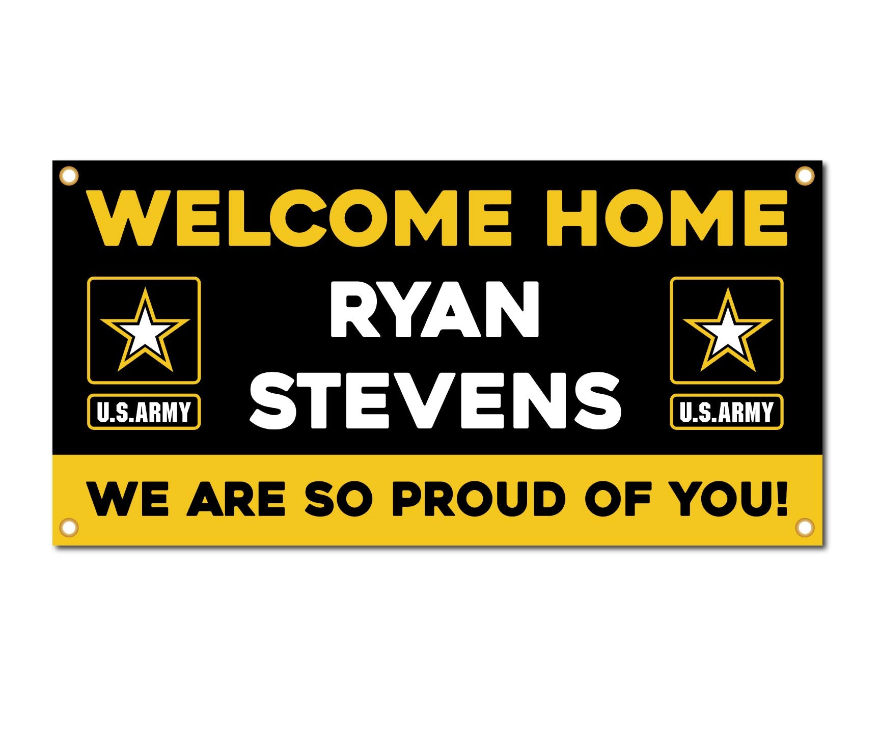 Milweb1 - Welcome Home U.S. Army/United States Military Customizable - Vinyl Banner, Sign, Print, Poster (4x8)