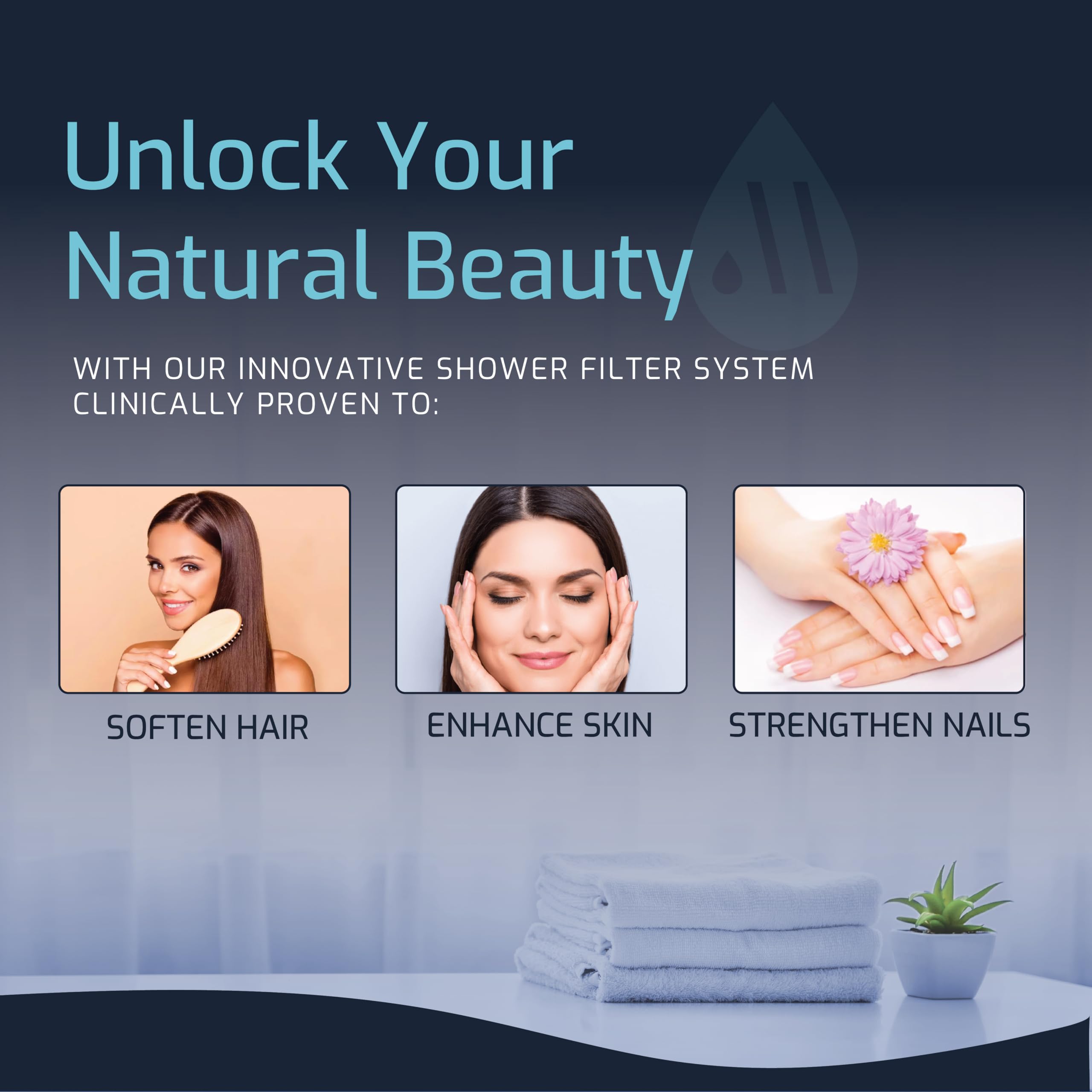 Filtered Shower Head Attachment, High Output, 15 Stage Shower Filter, Improves The Condition Of Your Skin & Hair, Shower Filter