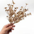 Gold Fake Flowers Artificial Shrubs For Christmas Decor, Plastic Plants Faux Leaves Stems Grass Foliage Home Wreath Ornaments Pa