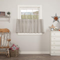 Vhc Brands Hatteras Seersucker Ticking Striped Cotton Americana Kitchen Curtains Rod Pocket Hanging Loops 24X36 Tier Pair, Denim
