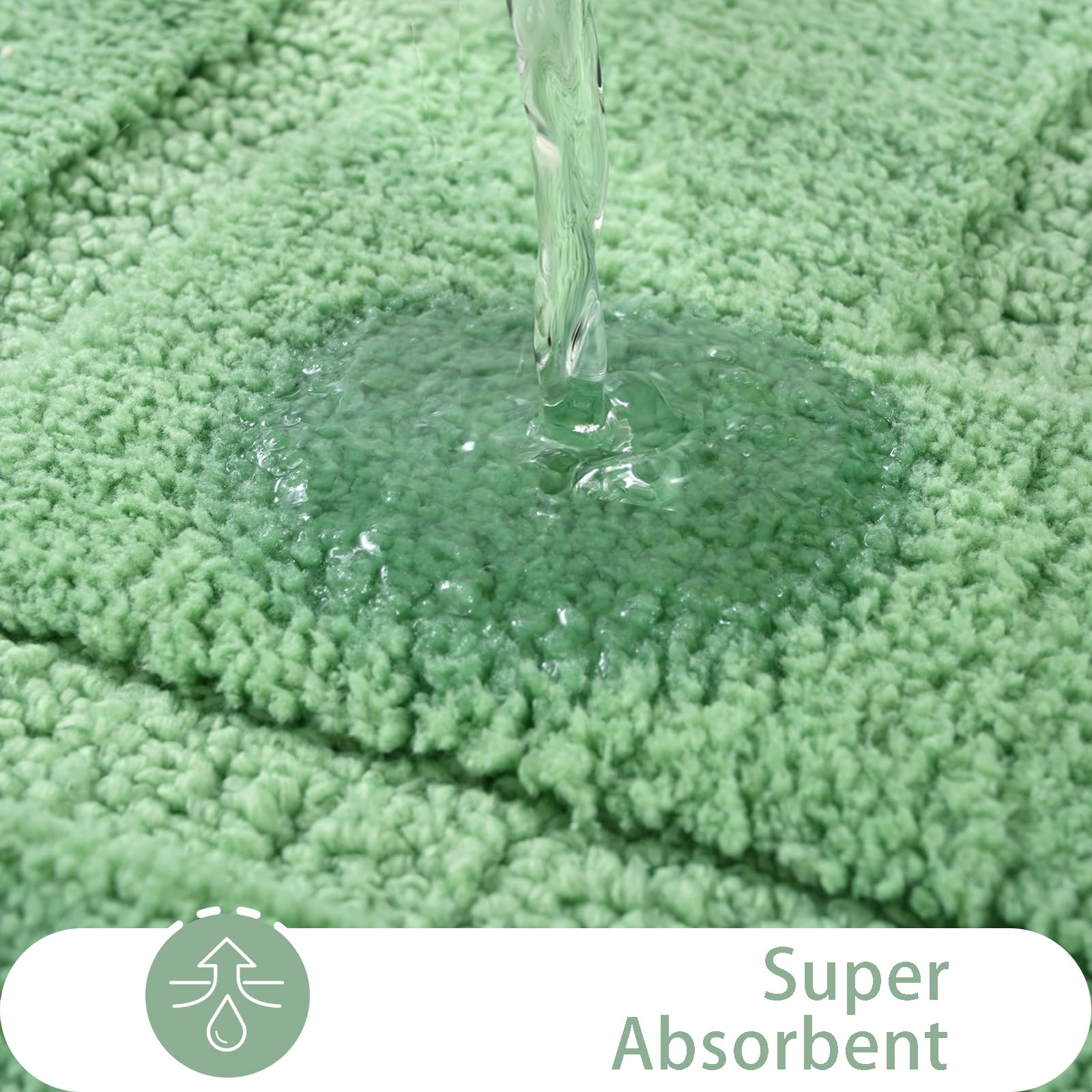Homore Bathroom Rug, Sage Green Bathroom Rugs 24X36 Inch, Thick Soft And Absorbent Microfiber Bathroom Runner Rug, Non Slip Bath