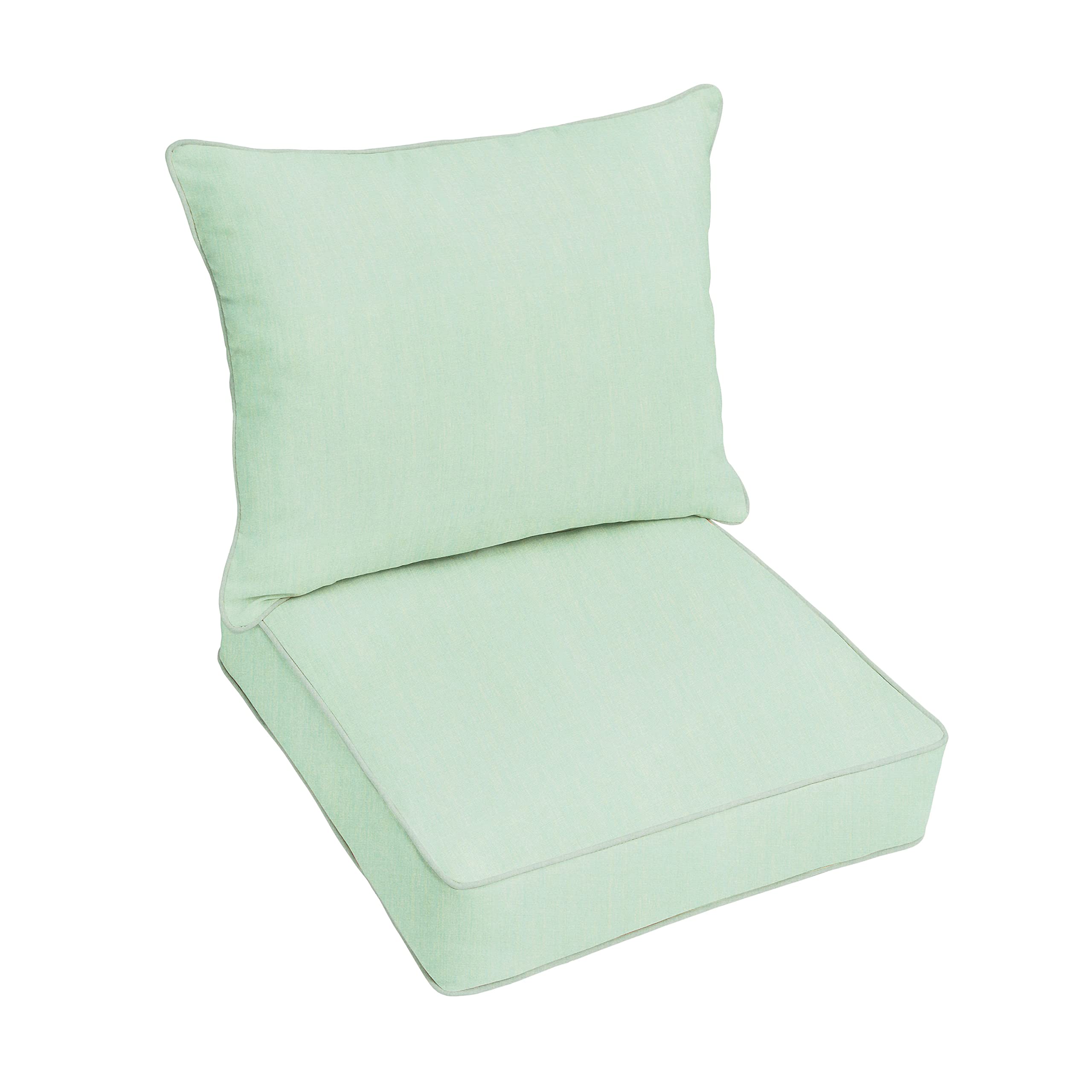 Sorra Home Indoor/Outdoor Corded 5 Inch Deep Seating Pillow And Cushion Set, 25 In X 25 In X 5 In, Canvas Spa