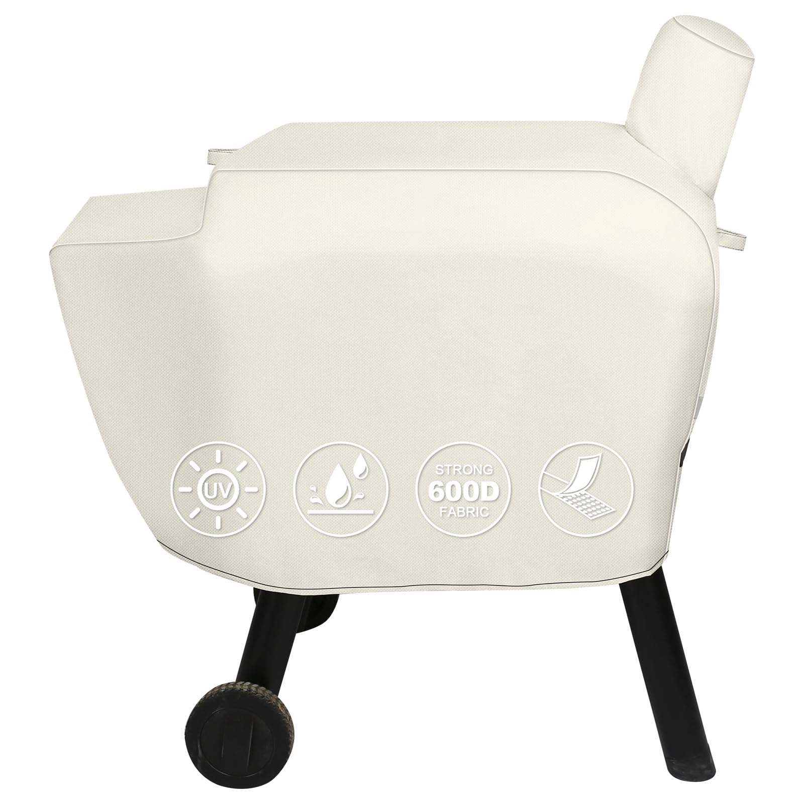 Qulimetal Grill Cover For Green Mountain Grill Daniel Boone Choice And Prime Standard Grills, Full Length Gmg Daniel Boone Smoke